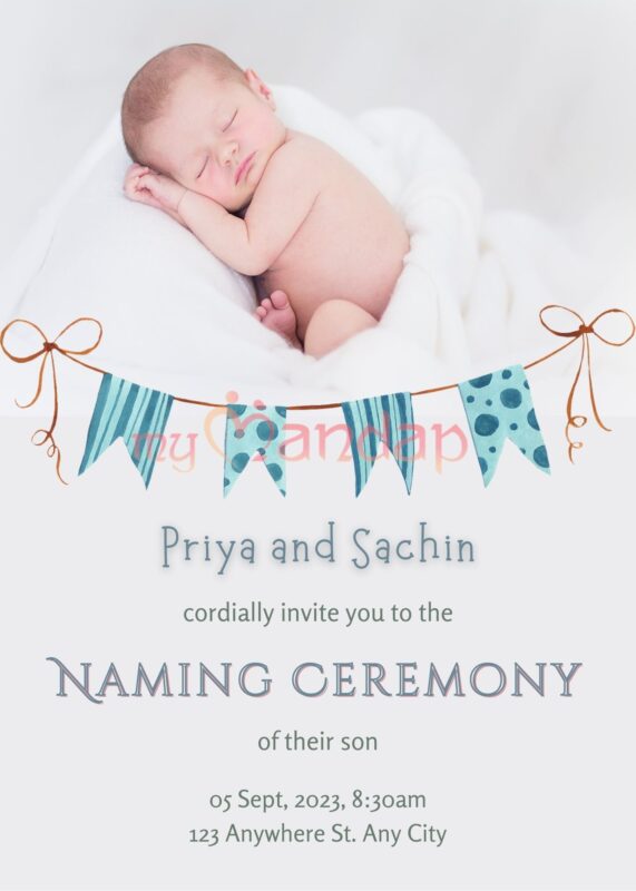Baby naming ceremony invitation card mymandap invitation cards