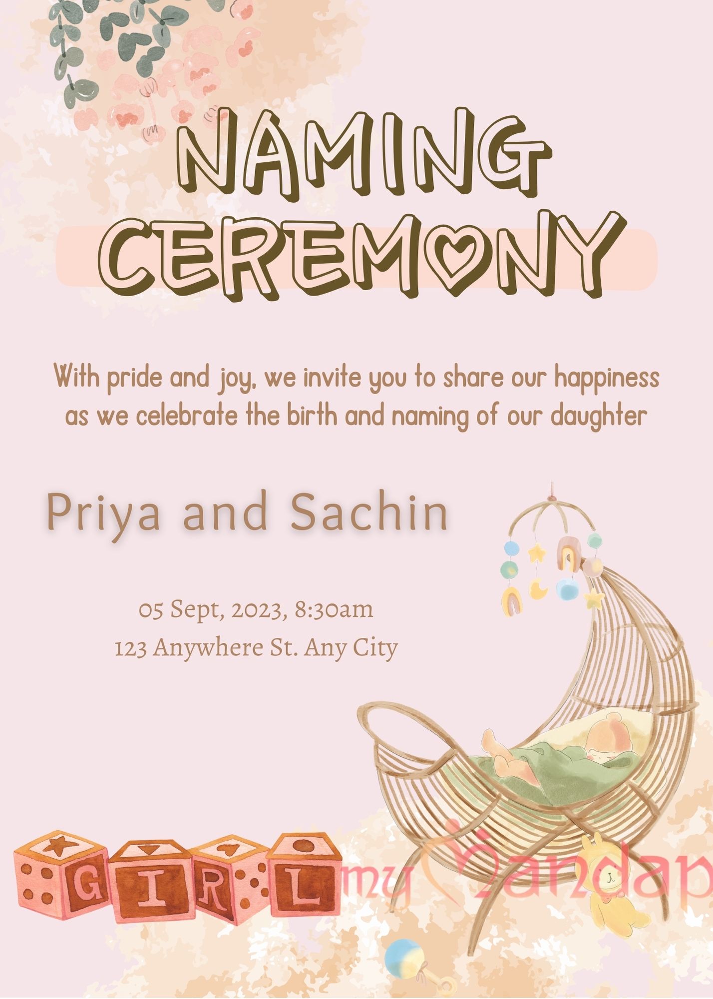 Cradle Ceremony Invitation - myMandap Cards