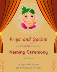 Ganesha Naming Ceremony Invite
