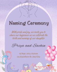Invitation Card naming ceremony