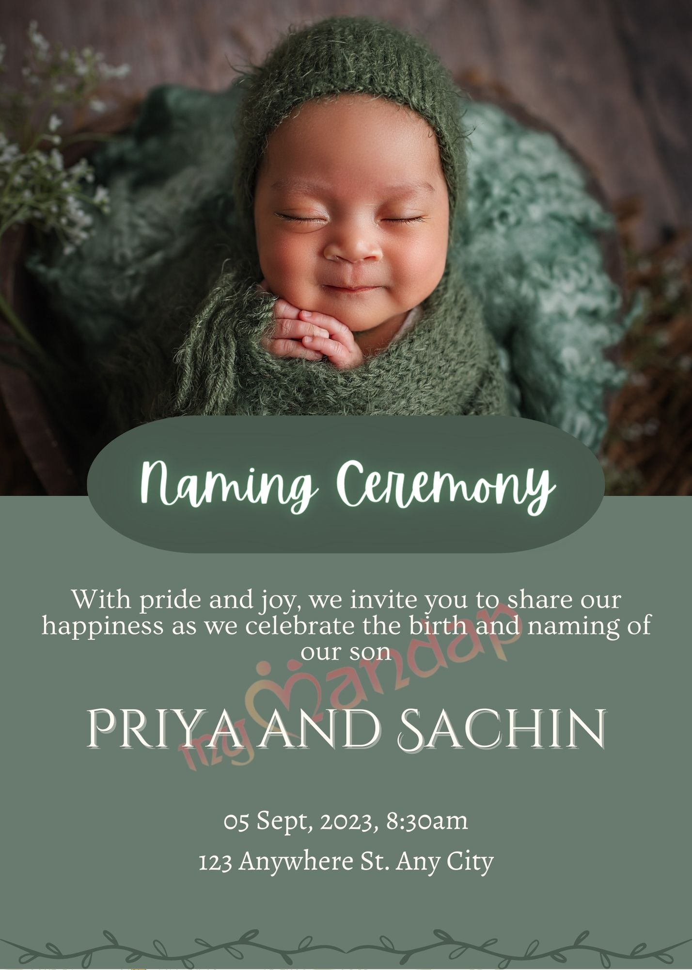 Naming Ceremony Cards MyMandap Cards