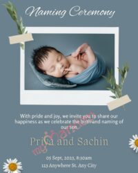 Small baby Naming Ceremony Invitation Card